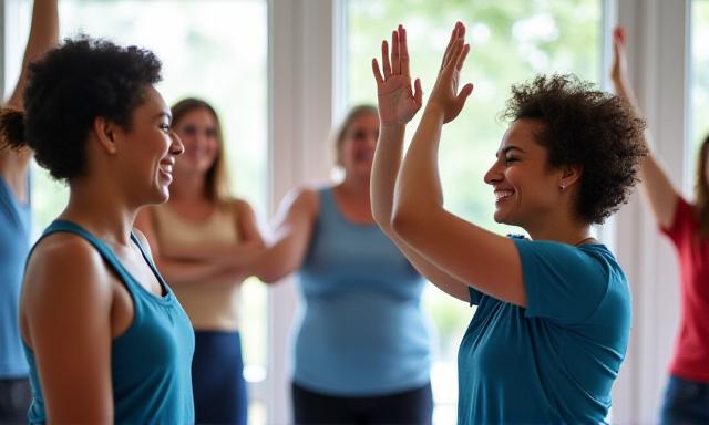 Comunidad de personas activas y felices usando LumbarLion