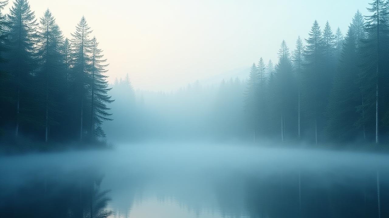 Bosque neblinoso en calma que representa la paz mental y física