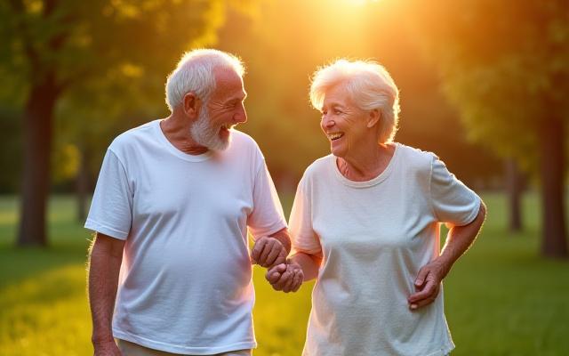 Persona mayor activa y sin dolor