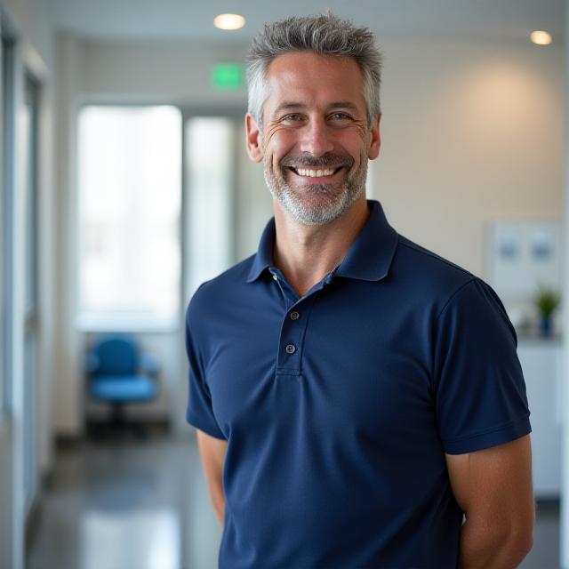 Fisioterapeuta profesional demostrando un ejercicio